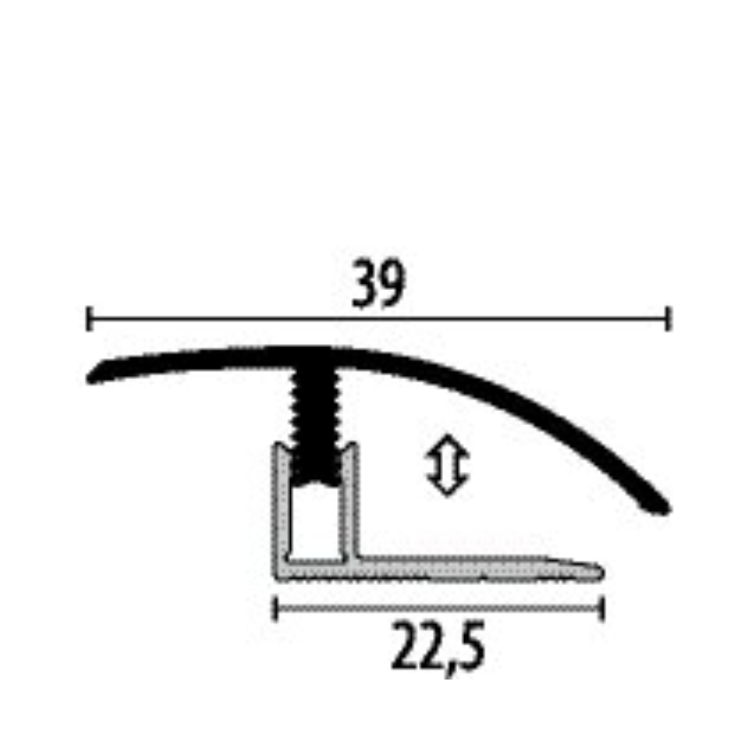 Laminate-LVT Ramp Profile - Stainless Steel