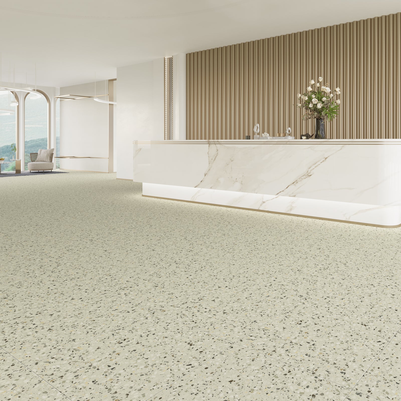 Terrazzo Loose Lay Muted Mint